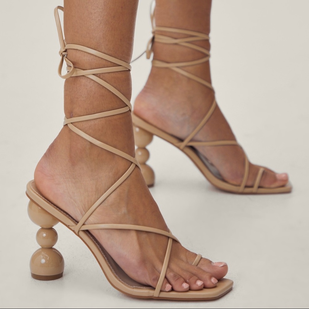 Lace up sandal heels
